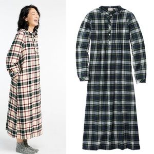 Ll Bean Scotch Plaid Flannel Nightgown 